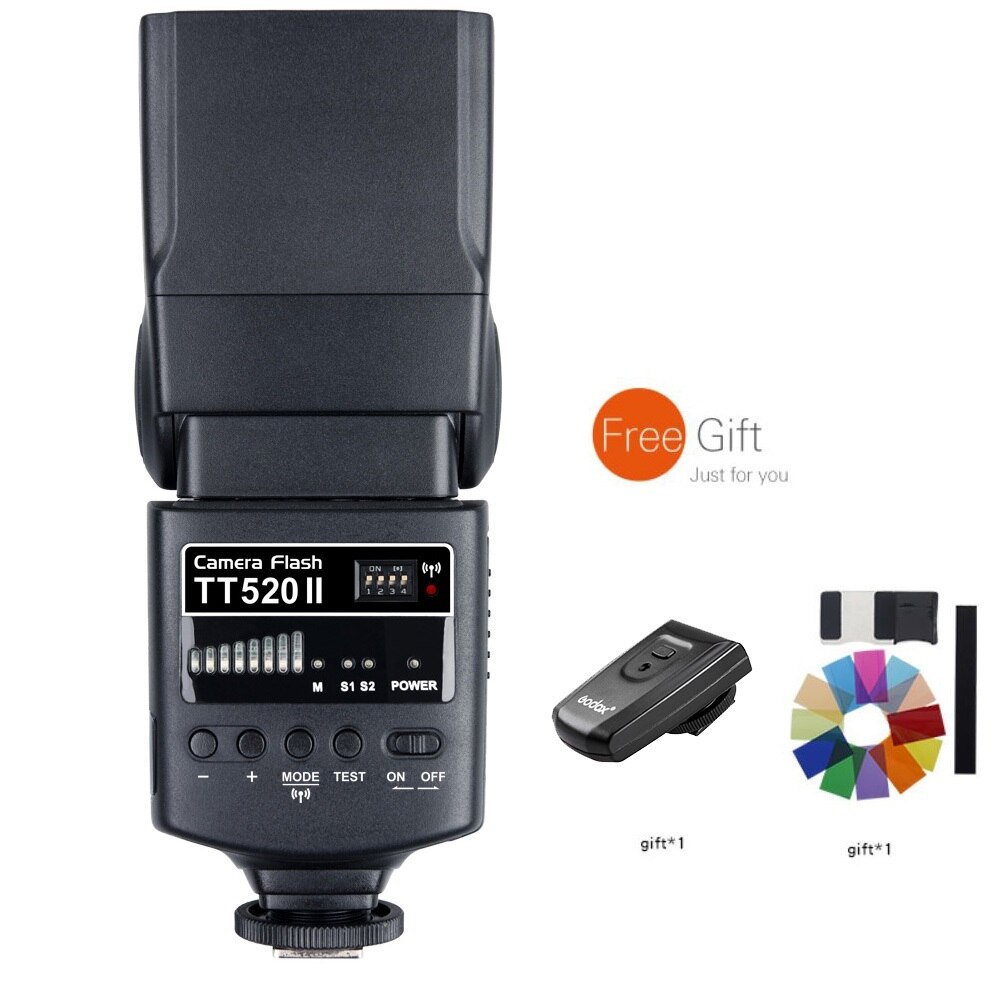 Godox Thinklite Camera Flash TT520II met ingebouwde 433MHz Draadloze voor Signaal Canon Nikon Pentax Olympus Lumix Camera 'S
