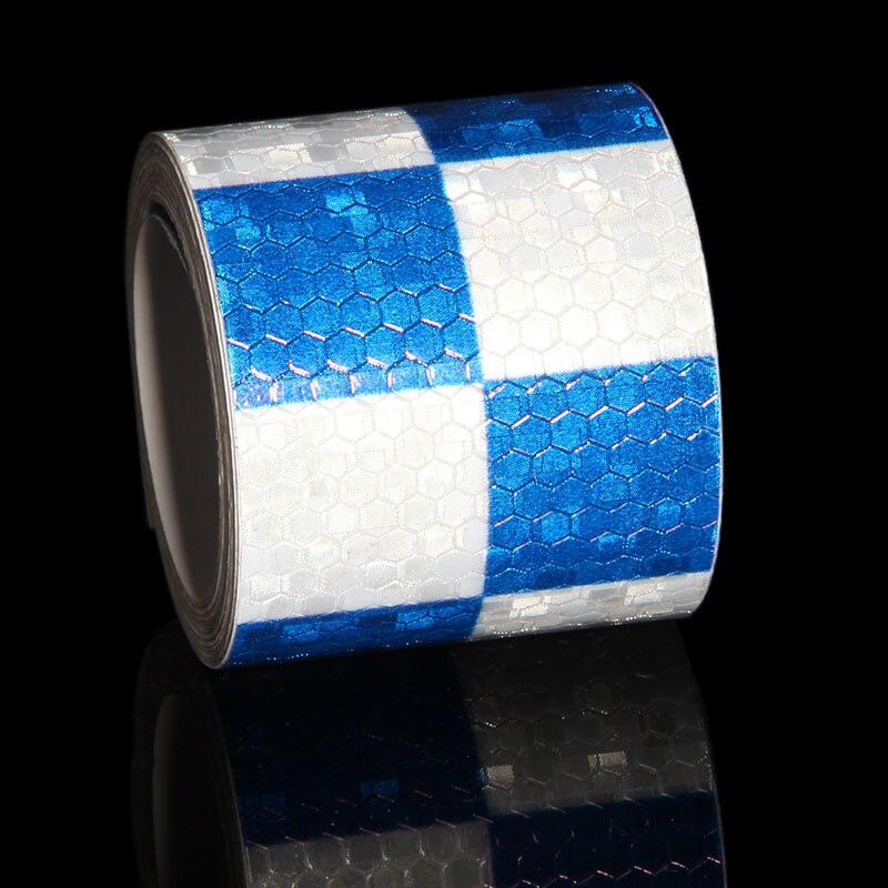 5x300CM Car Reflective Tape Decor Decals Car Warning Safety Reflectante Tape Film Car Reflector Sticker Car Accessories Exterior: blue white