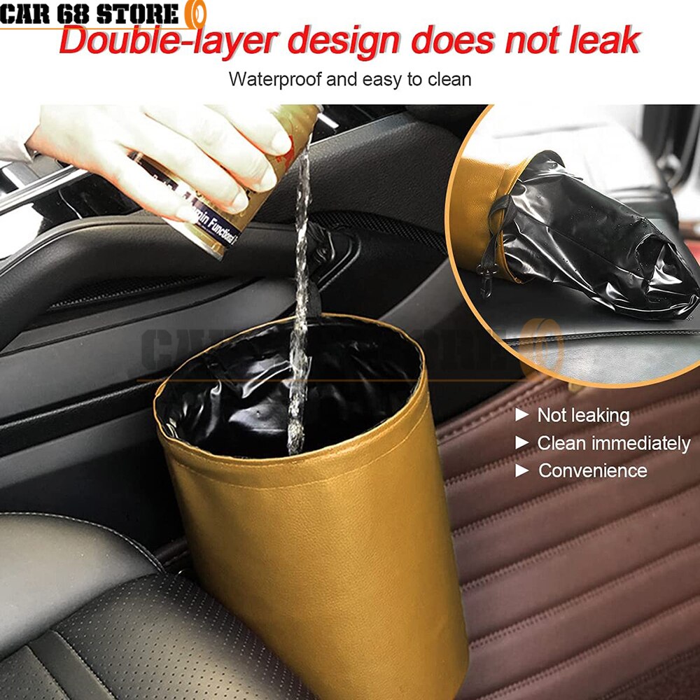 Car Storage Basket Interior Rubbish Container For Waste Organizer Holder Waterproof Garbage Can Trash Bin Folding