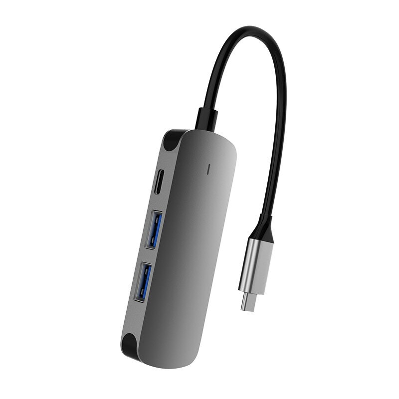 Basix typu C 4-w-1 Centrum USB 3.0 2.0 wielu stacja dokująca USB C przełącznika laptopa HDMI dla MacBook zawodowiec powietrza dla Huawei kumpel20 P20zawodowiec: 4IN1 Hub szary