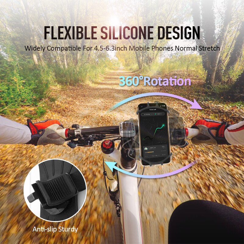 Silicone Bicycle Phone holder Mount Shockproof Elastic 360 Degrees Rotation Installation Universal In Seconds For IPhone X Xr Xs