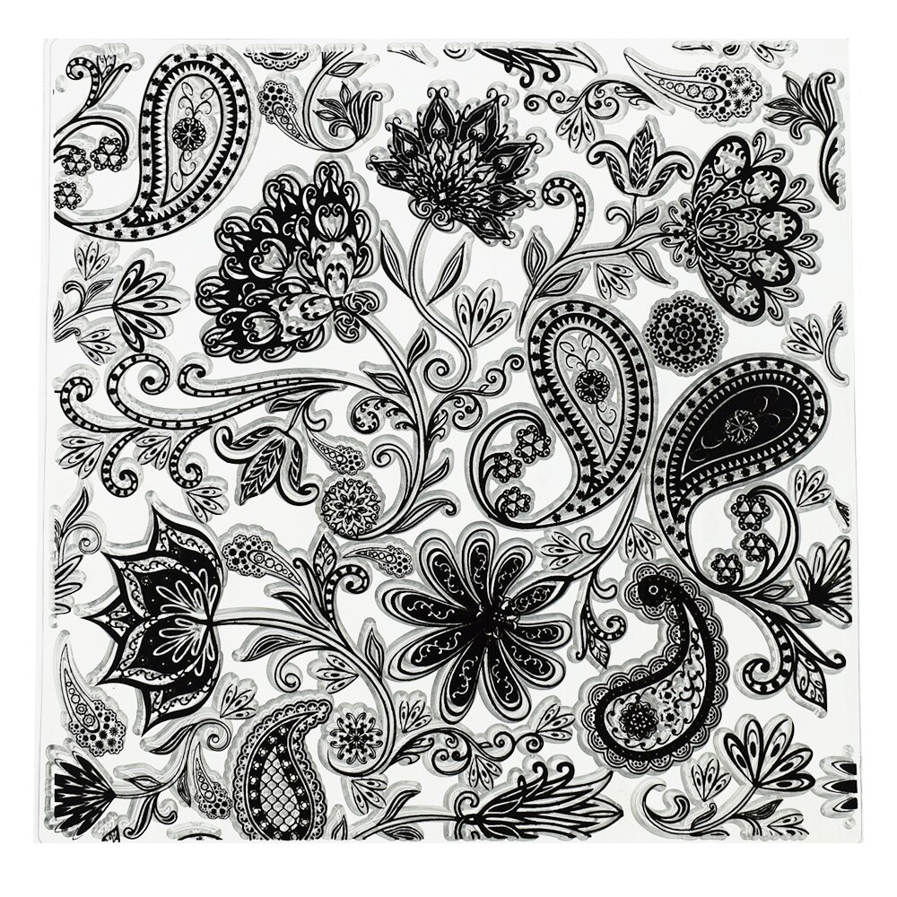 Paisley mandala kukka kuvio tekstuuri leima savelle tee itse keramiikka polymeerisavi työkalut kohokuviointi jäljennösmatto: Cashew 3