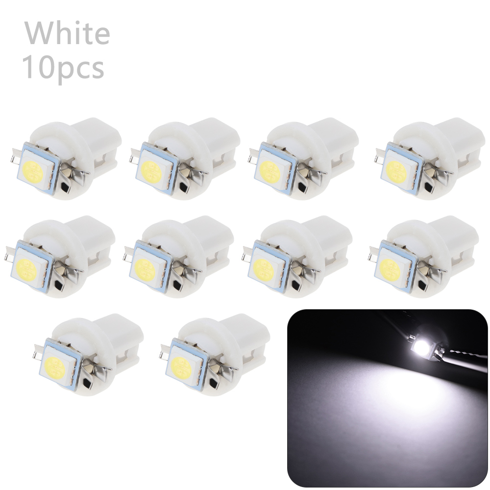 10 kpl  t5 b8.5d 509t b8.5 smd auto led lamppu mercedes benz  w221 w210 w212 w203 w205 w124 w163 a ce slk glk: Valkoinen