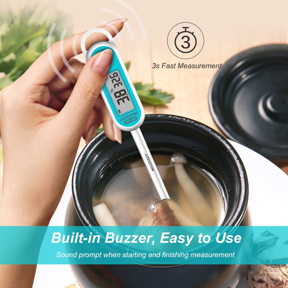 MiLESEEY Digital Multi-point Electric Salinity Meter LCD Salinometer Salt Measuring Device Rechargeable Salimeter Salinograph