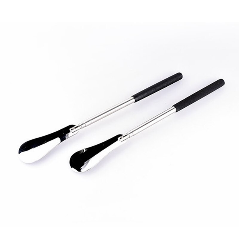 Retractable Shoe Horn Home Adjustable 3-sections Stainless Steel Material 31-65CM Non-slip Handle Metal Shoe Lifter