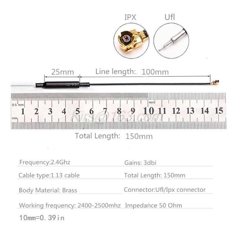 Ootdty 10 Stuks 2.4Ghz Wifi Antenne 3DBI Ipex Gelast Connector 15Cm Messing Innerlijke Antenne Wifi Antenne