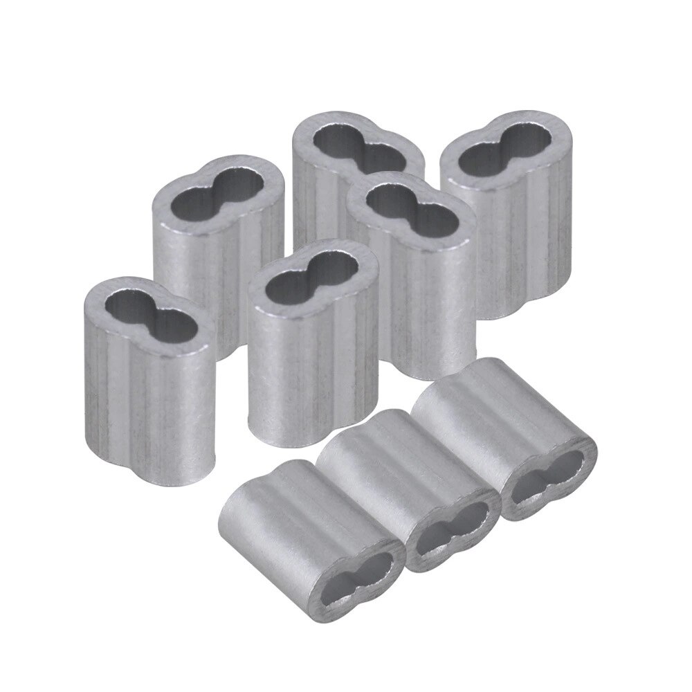 100 Stück Aluminium Crimp Hülsen - Drahtseil Verbinder Für 2mm Kabel Silber