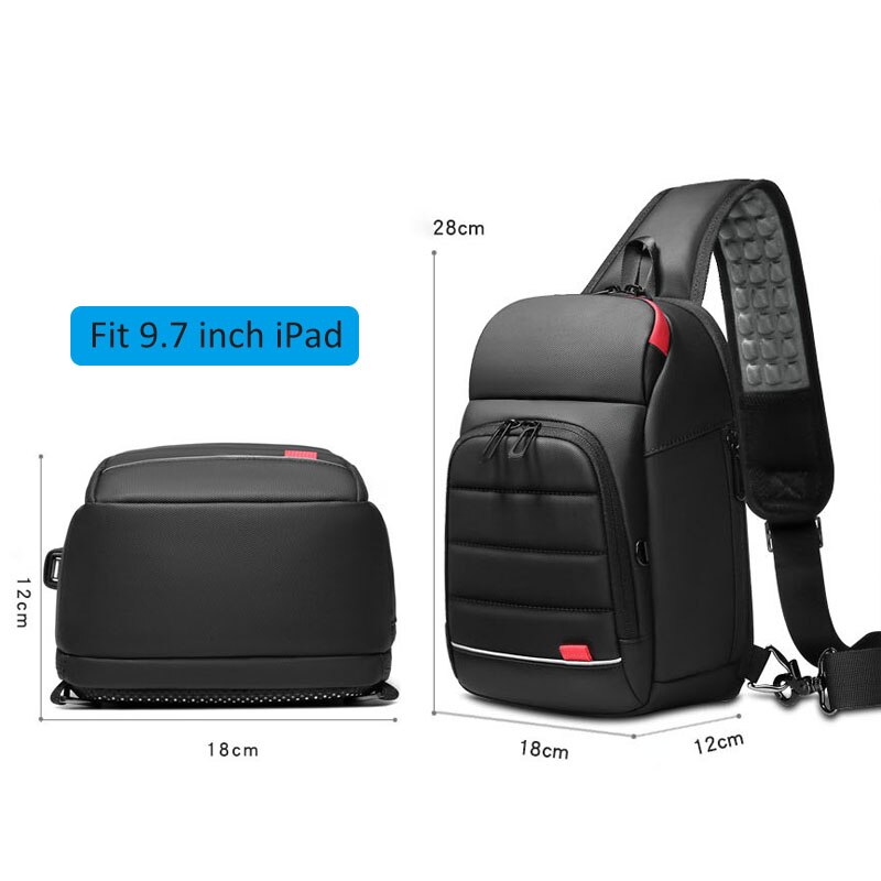 OZUKO Umhängetaschen für Männer Sling Tasche USB Lade Wasser Abweisend Business Casual Reise Messenger Brust Schulter Tasche Männlichen