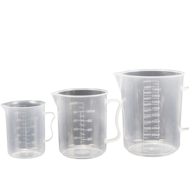 Plastic Graduated Cylinders and Plastic Beakers,5pcs Plastic Graduated Cylinders