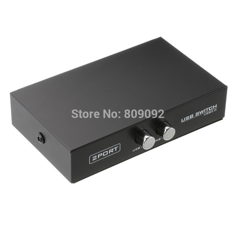 2 Ports USB 2.0 Sharing Switch Switcher Adapter Box For PC Scanner Printer Copier