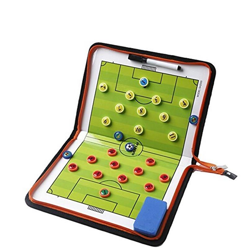 Football Soccer Magnetic Tactic Coach ClipBoard Coaching Strategy Board Kit Equipment Foldable and Portable Coach Tool