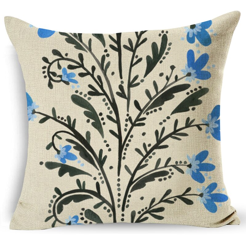 18 Home decoratieve kussens katoen linnen sierkussen groene bladeren print gezellige rugleuning kussen beddengoed kussensloop LXC: 4209