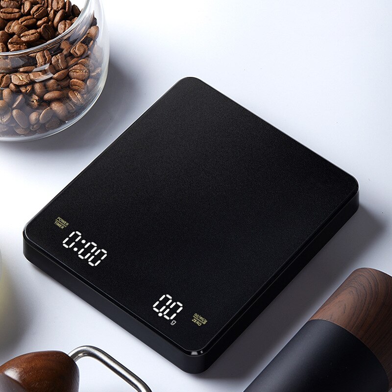Coffee Electronic Scale Timing Pour-over Coffee Scale USB Charging LED Screen Italian Coffee Scale Kitchen N