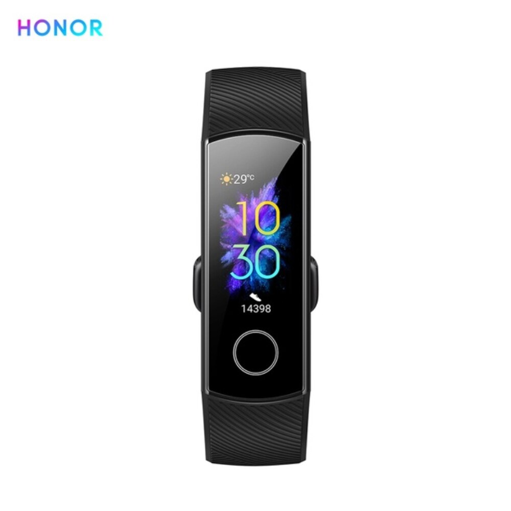 Global Versie Honor Band 5 Smart Band Bloed Zuurstof Smartwatch Amoled Smart Band Hartslag Ftness Slaap Tracker Armband: Blck Global Version