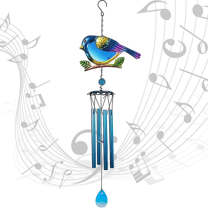Wind Chimes Outdoor Indoor Decor Windchime, Mobile Romantic Blue Bird Wind Chimes for Home Festival Garden Decoration