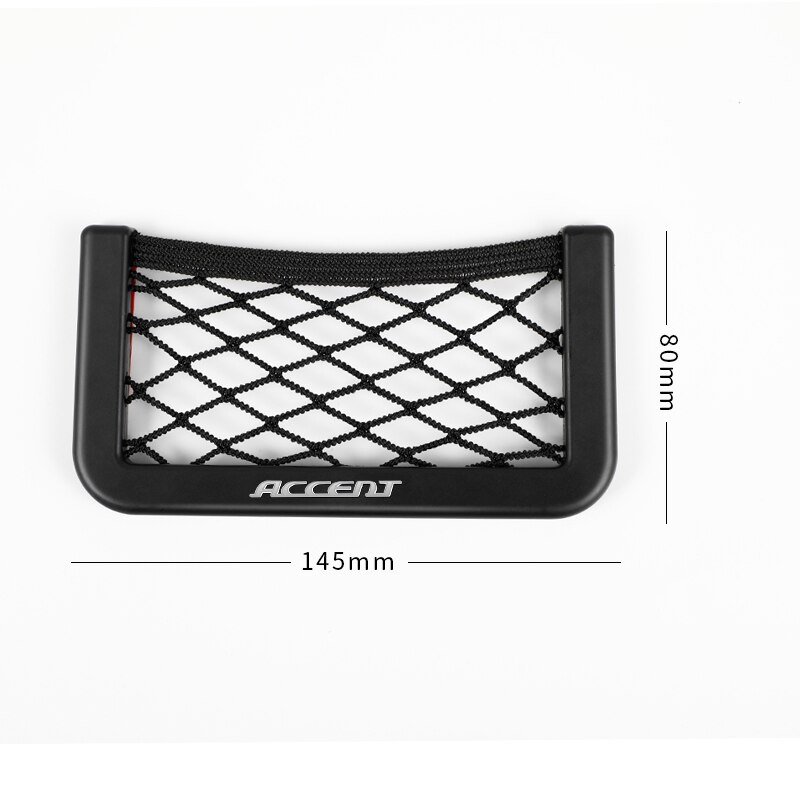 1 borde Interior de la carrocería del coche, accesorios de almacenamiento de red elástica para Hyundai Accent: 145mm