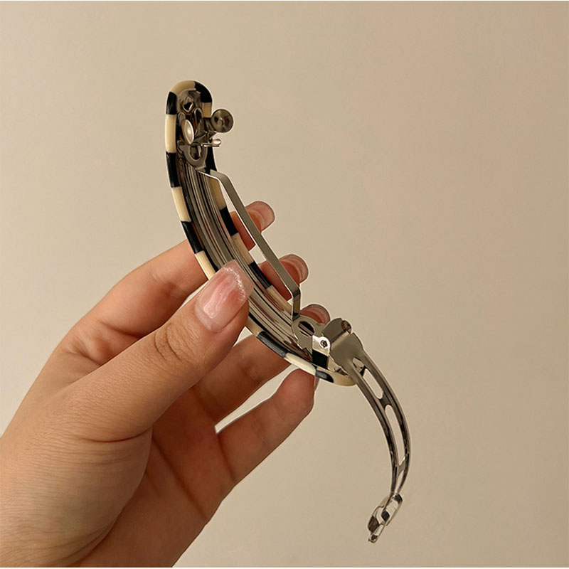 Clip de acetato con estampado Vintage para mujer, pasador colorido geométrico , Horquilla automática, accesorios para el cabello,