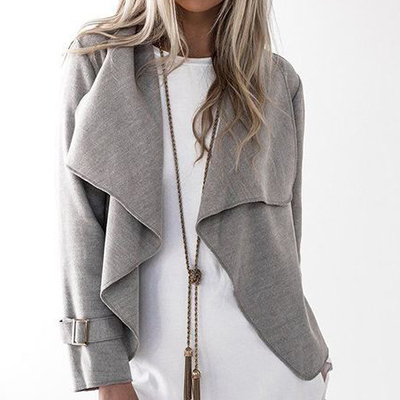 Mode Vrouwen Mini Jassen 4 Kleuren Vrouwelijke Jassen Dunne Streetwear Vrouw Tops: gray / S