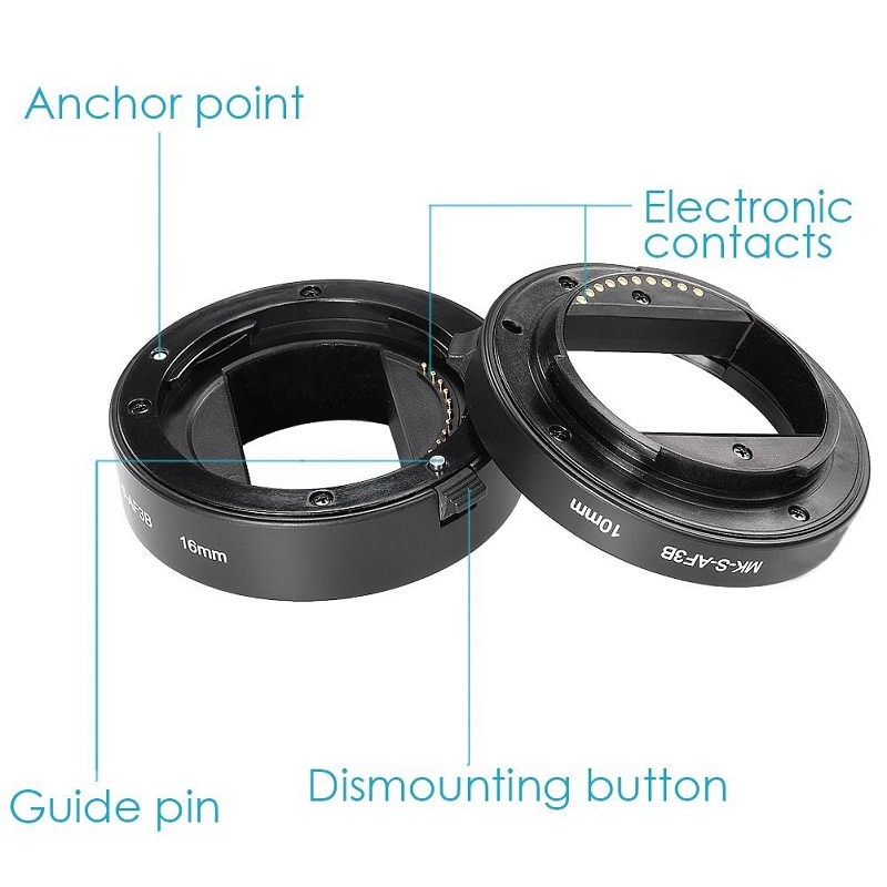 Meike Auto Focus Macro Extension Tube Ring voor Sony E-Mount A6300 A6500 A6000 A7 A7II A7III A7SII NEX-7 NEX-6 NEX5R NEX-3N NEX-5