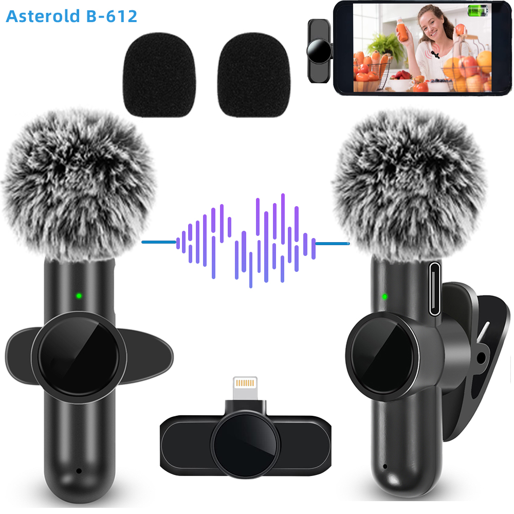 Bezprzewodowy mikrofon krawatowy 2.4G z redukcją szumów nagrywanie audio-wideo dla iPhone'a/iPada/Androida/Xiaomi/Samsunga mikrofon do gier na żywo