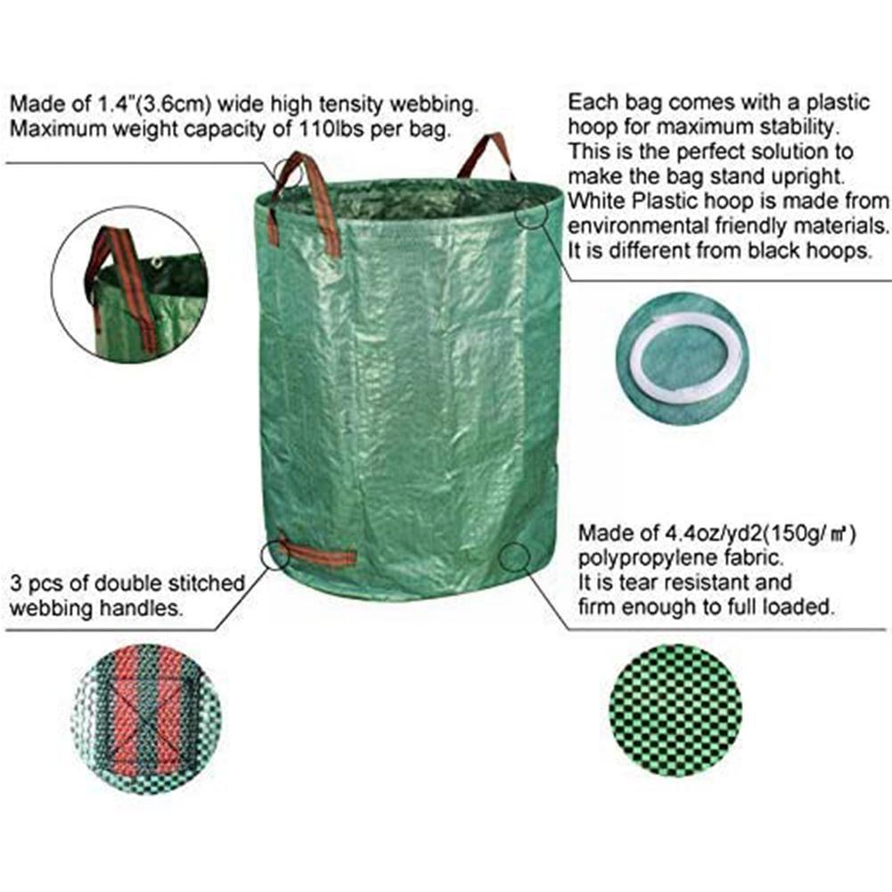Large Capacity Garden Bag, Reusable Leaf Sack,Light ,Storage Container Trash Can, Collection Foldable Garbage Waste Garden Z2K6