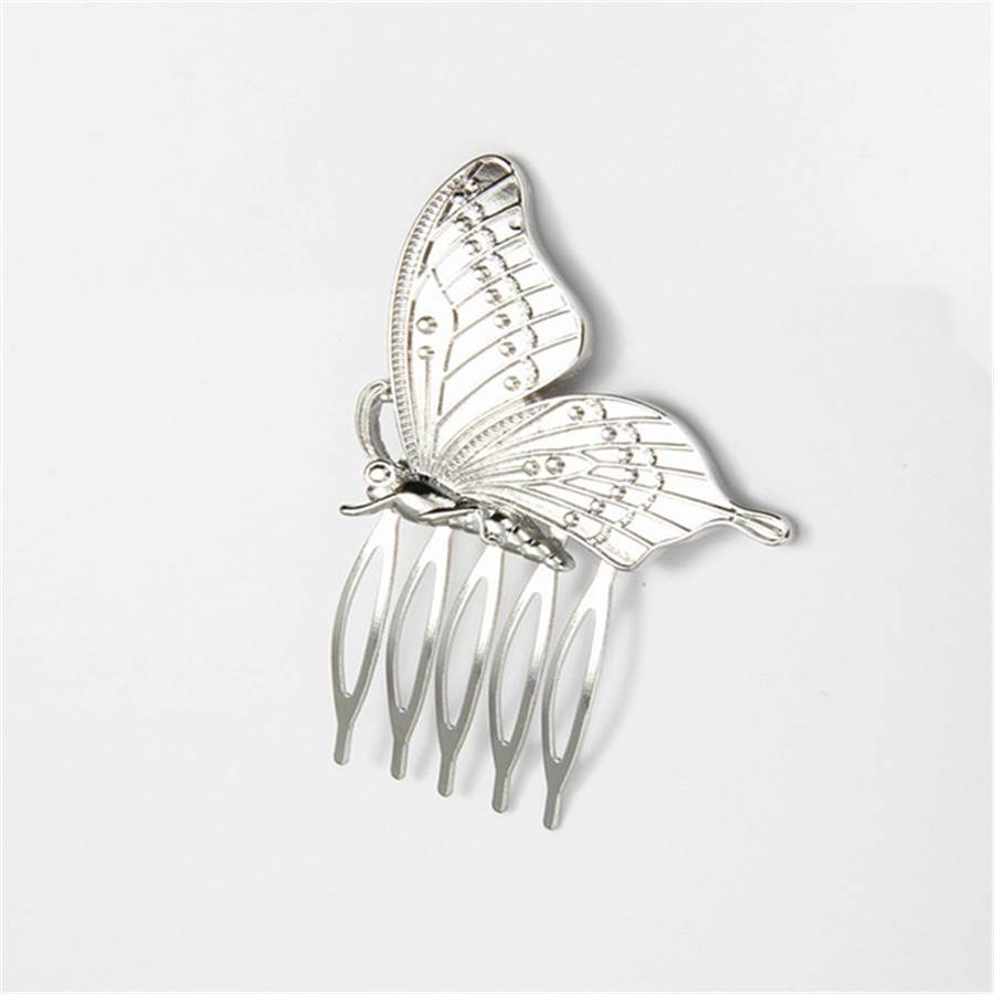 Korean Hair Side Combs French Hair Comb Straight Teeth Hair Clip Comb Twist Hair Comb Bridal Wedding Veil Comb Hair Accessories: army green