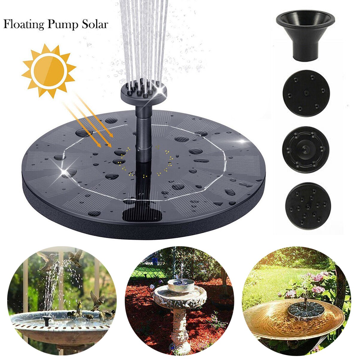 Zonne-energie Drijvende Pomp Fontein Vogelbad Thuis Zwembad Tuin Decor Fontein Yard Decoratie