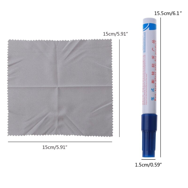 Nano Anti-Fog Solution for Glasses Plant Based Goggles Phones Camera Lens Defogger Stay Clear Reusable Microfiber Wipes