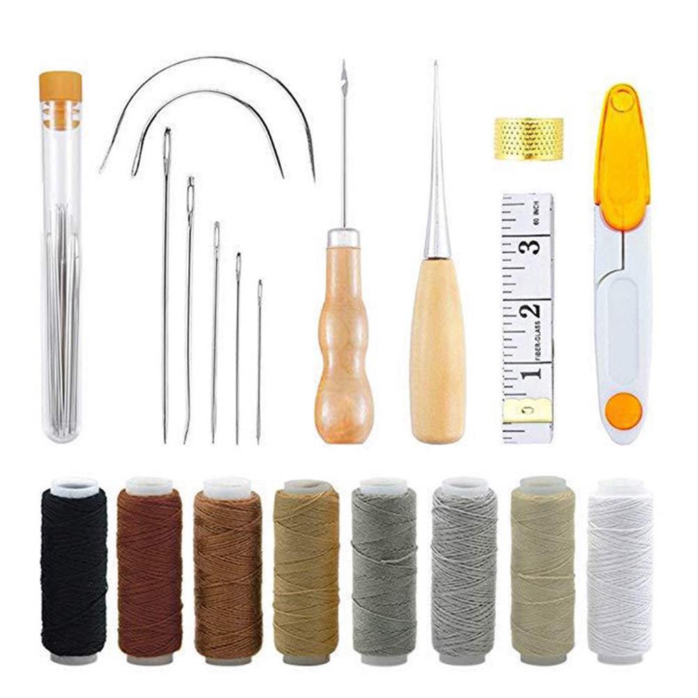 22/29pcs Upholstery Repair Kit Leather Sewing Craft Tool Kit Large-eye Stitching Needles
