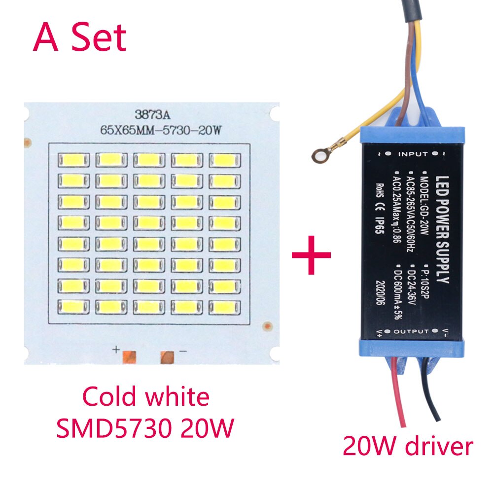 En uppsättning smd 5730- chip med led-drivrutin 200w 100w 50w 30w 20w led-lampa ljuspärlor  dc32-36v för panelljusspotlight
