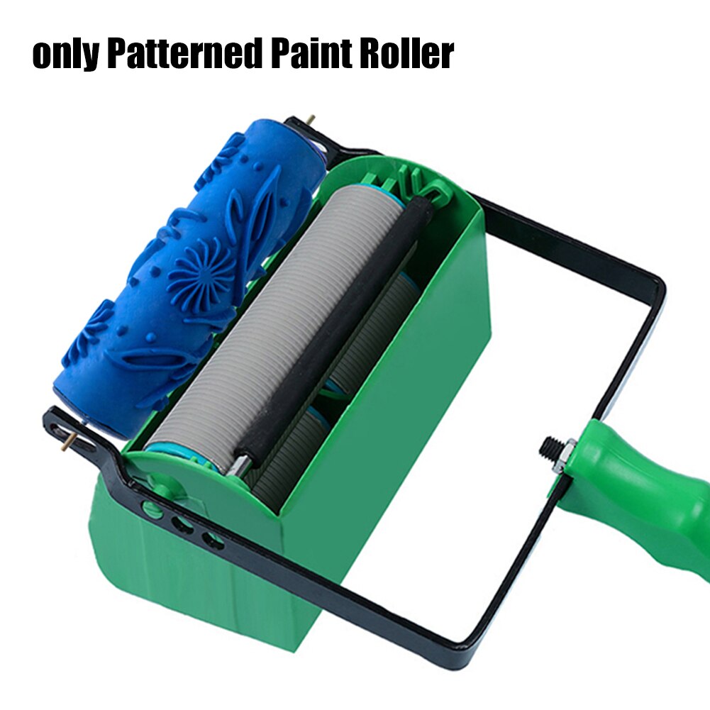 Brush Home Patterned Paint Roller Hand Tool Embossed DIY Flower Leaves Accessory Sleeve Wall Decoration Texture Office Stencil