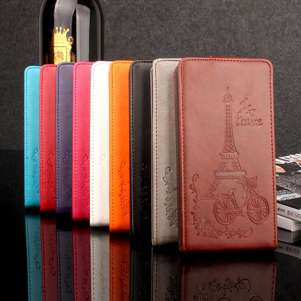 Hongbaiwei voor nokia 5 hoesje, reliëf leren hoesje voor nokia 5 flip case, verticale achterkant, magnetische beschermhoes