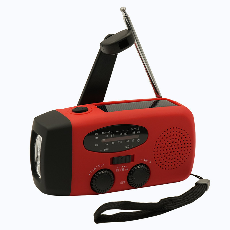 2000 mAh Radio awaryjne Wielofunkcyjne radio z korbą ręczną na energię słoneczną FM AM WB NOAA Radio pogodowe Ładowanie USB 3 latarki LED: Pomarańczowy