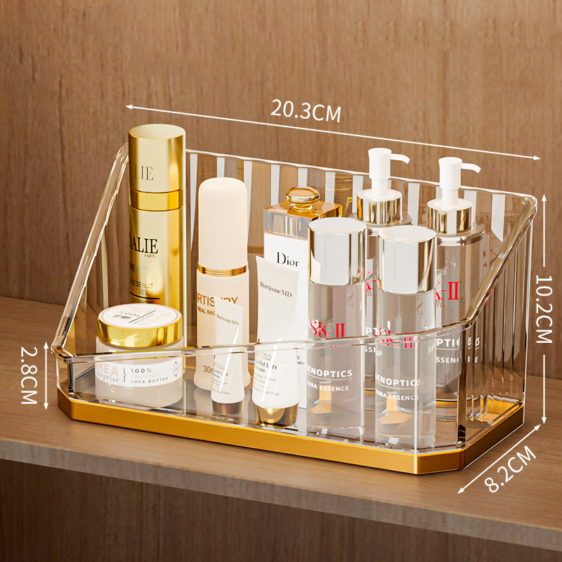 Organizador de maquillaje de lujo, caja de almacenamiento de brochas de maquillaje para baño de escritorio, caja de bolígrafos de oficina, organizador de brochas de maquillaje, caja de almacenamiento de lápiz labial: Caqui oscuro