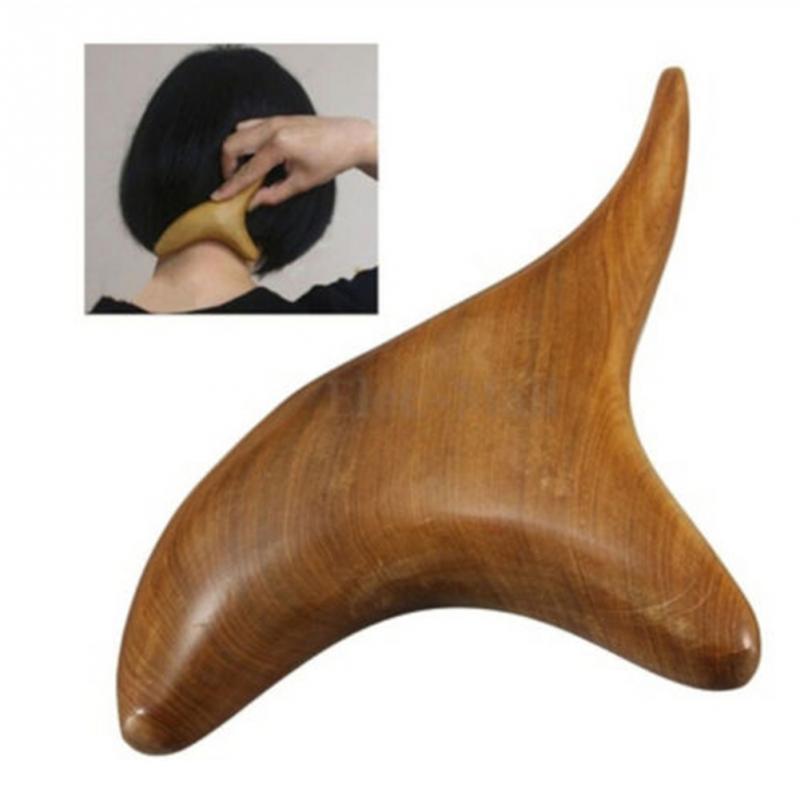 de madera sólida triángulo de masajes Trigeminal raspado drenaje linfático cuello Shiatsu masajeador promover la circulación de la sangre