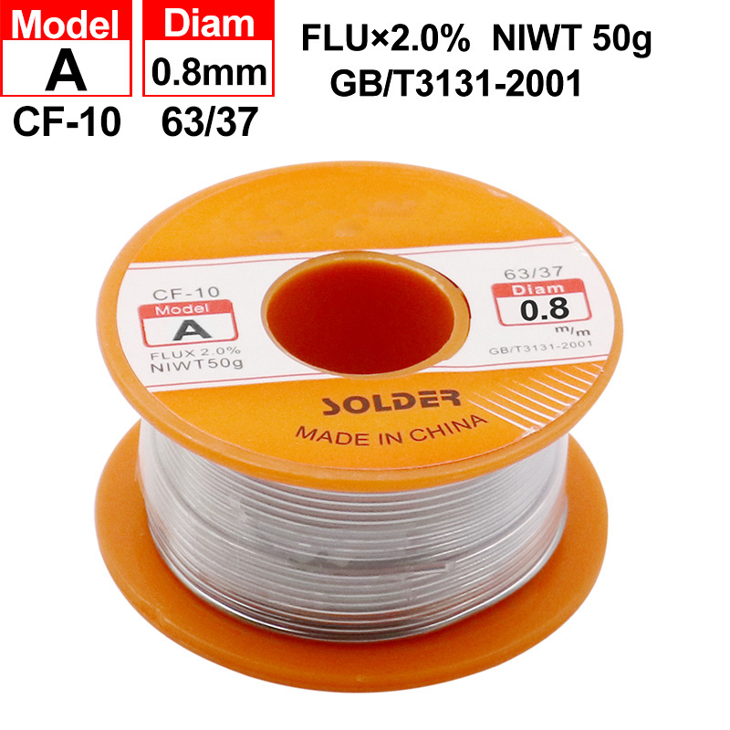 0.5 0.6 0.8 1 1.2 1.5mm 63/37 flux 2.0% 45ft tin blyblindtråd smelte harpikskerne loddetrådrulle: 0.8mm