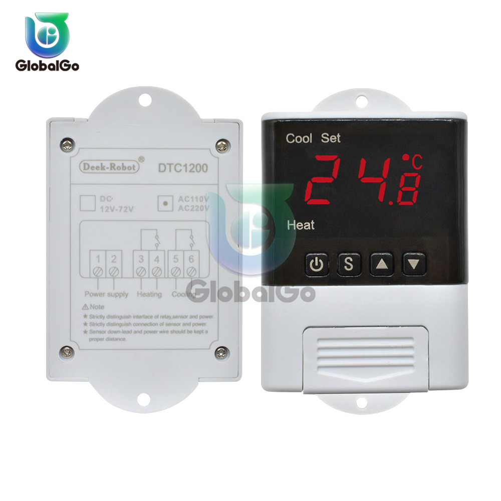 DTC-1200 LED régulateur de température numérique Thermostat thermomètre maison intelligente système de contrôle de température chauffage de refroidissement: Default Title