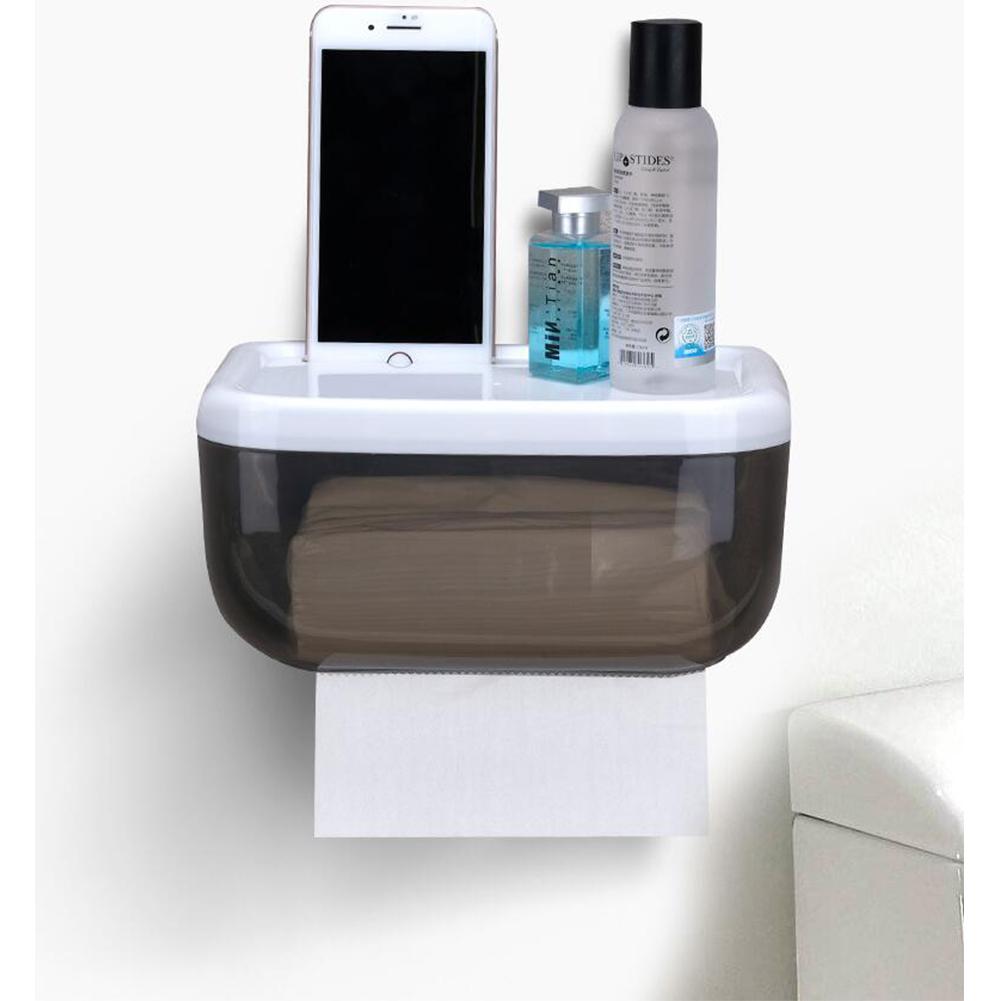 Badeværelse toiletpapir boks cover serviet papirholder dispenser dekoration dk: Sort
