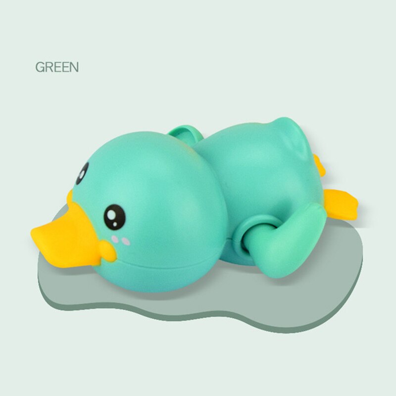 Cartoon Duck Baby Bath Toys Clockwork Dabbling Baby Toys Kids Shower Game Water Toy For Bathroom Bathtub Beach Swimming Pool: Green duck-ST039M