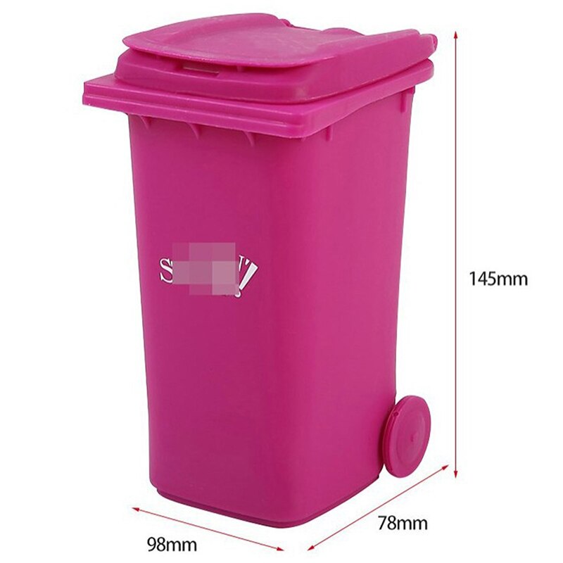1Pcs Mini Desktop Tidy Pen Waste Bin Trash Can With Lid Stationery Holder Rubbish Garbage Home Office School Supplies