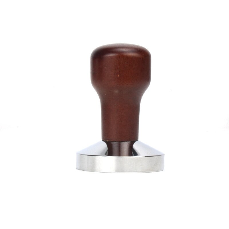 Tamper à café en acier inoxydable avec poignée pour café italien: Marron -53mm