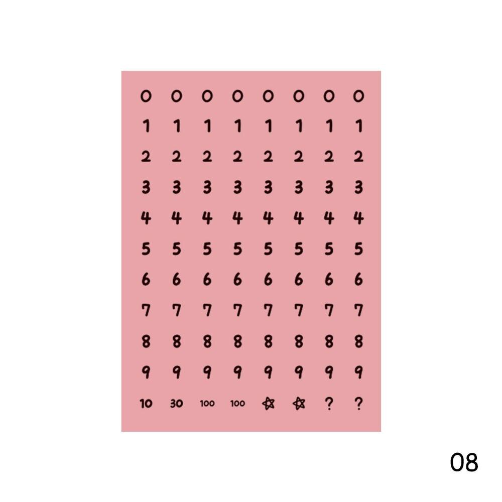 2 kpl tee itse pohjaelementti koriste kirjaimet numerot tarra päiväkirjaan scrapbooking tarrat paperitarvikkeet puhelimen kuoren sisustus: 08