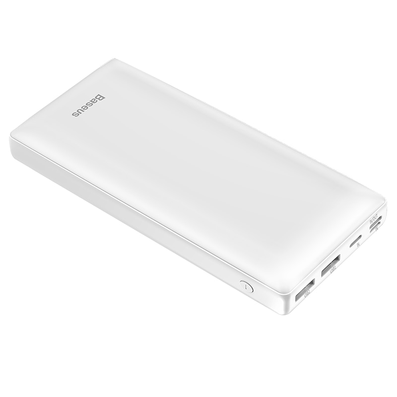 Baseus-Banco de energía de 30000 mAh, cargador de batería externo portátil, USB C, 30000 mah, carga rápida para Xiaomi Mi, iPhone, Samsung: White