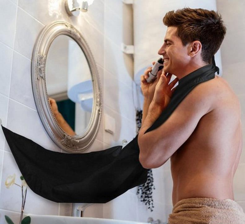 Baard Bescherming Doek Scheren Baard Bescherming Doek Pogonotomy Bescherming Doek Schort Met Zuignap Zwart Wit