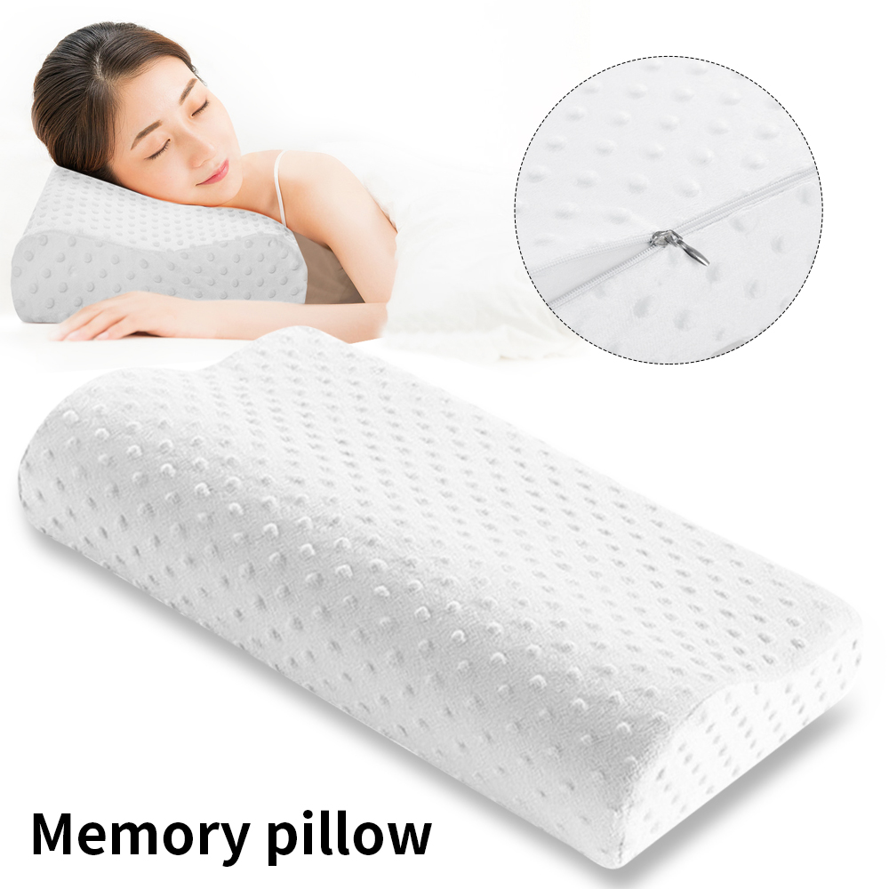 Memory Foam Beddengoed Kussen Vlinder Vormige Ontspannen Nek Bescherming Orthopedische Trage Rebound Cervicale Voor Gezondheidszorg 50x30cm: C white 50x30cm