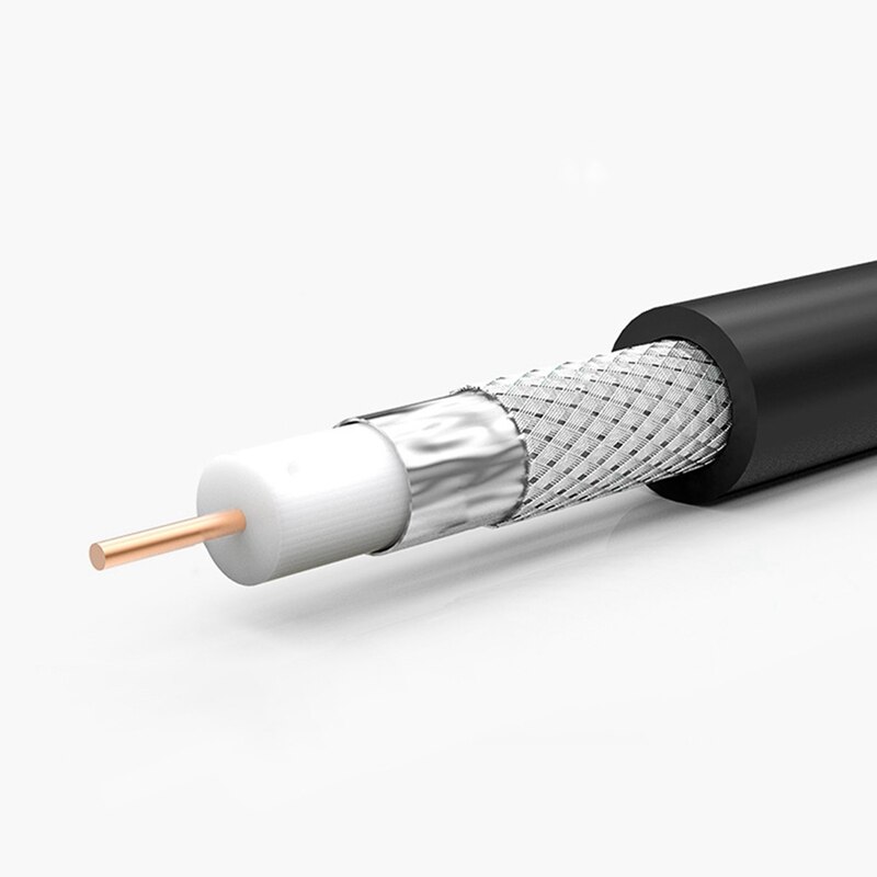 RF TV Aerial Antenna Coaxial Cable Male To Female 75Ohm 9.5Mm RG6 Double Shielded Gold Plated Connector