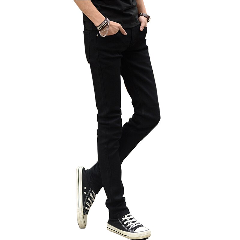Kstun jeans herre stretch solid sort skinny slim fit forår og sommer fritidsbukser denim herrebukser cowboys jeans hombre