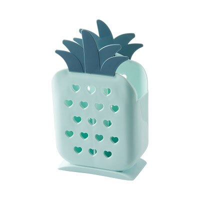 Avlopp hängande ätpinne bur förvaringsställ behållare kök arrangör plast förvaringsbehållare ätpinne hållare jordgubbslåda: Ananas-grön
