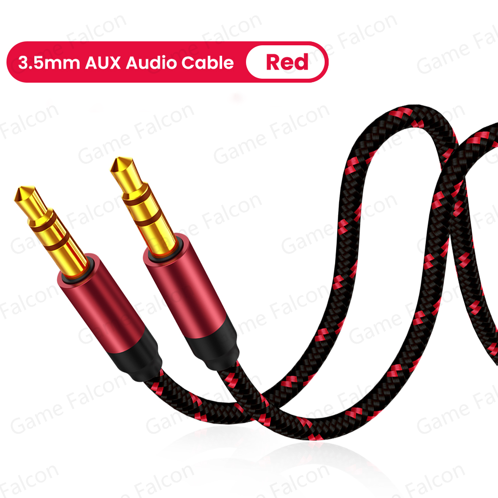 3.5mm Jack Aux Cable to 3.5 mm Male to Male Audio Cable Nylon Woven Audio Cable For Phone Computer Headset Speaker Car stereo: Red / 5m