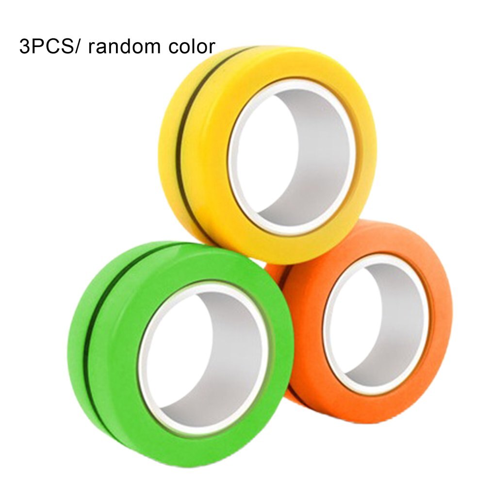 Stress Relief Magnetic Rings Anti-Anxiety Magnetic Bracelet Ring Unzip Toy Magic Ring Props Tools Kids Adults Best